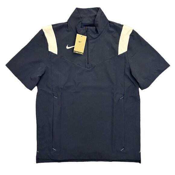 Nike Coach Football Jacket Top Men's Short Sleeves 1/4 Zip Navy Size M - NWT $80 - Picture 1 of 15